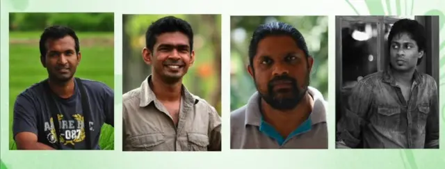 ගිහාන් රජීව, දුලාන් රංග විදානපතිරණ, මෙන්ඩිස් වික්‍රමසිංහ සහ කසුන් බෙනරගම.