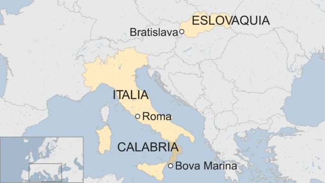 Mapa Italia, Eslovaquia.