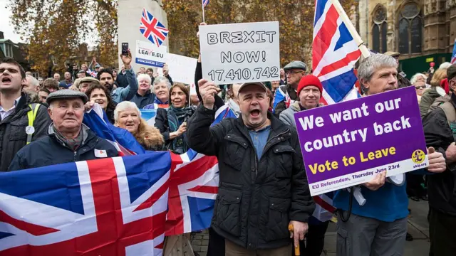 Personas a favor del Brexit.