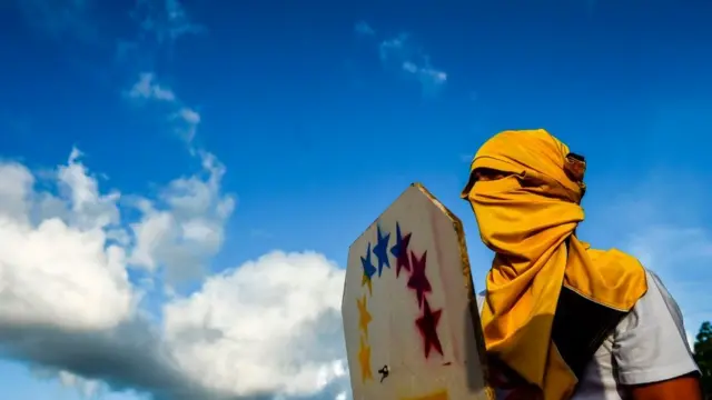 Manifestante opositor en Venezuela