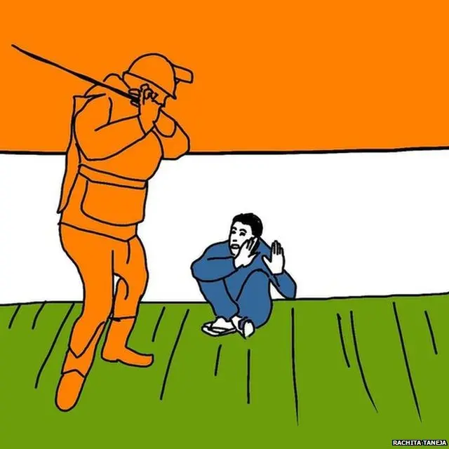 पुलिस की कार्रवाई दिखाता एक चित्र