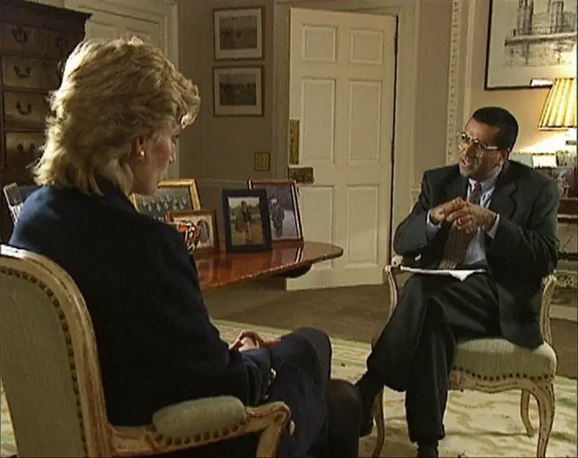 Diana the Princess of Wales with Martin Bashir. November 1995