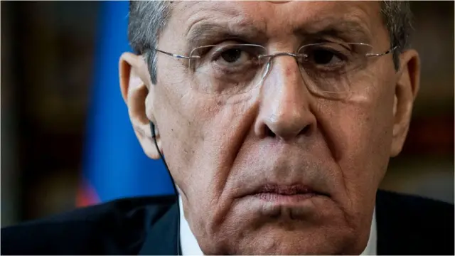 Le ministre russe des Affaires étrangères Sergueï Lavrov assiste à une conférence de presse, le 18 février 2020, à Rome, Italie