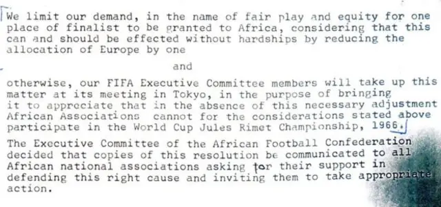 Официальное письмо руководства Кубка африканских наций FIFA