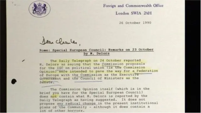 رسالة ريتشارد غوزني، المسؤول في وزارة الخارجية إلى السكرتير الشخصي لمارغرت تاتشر