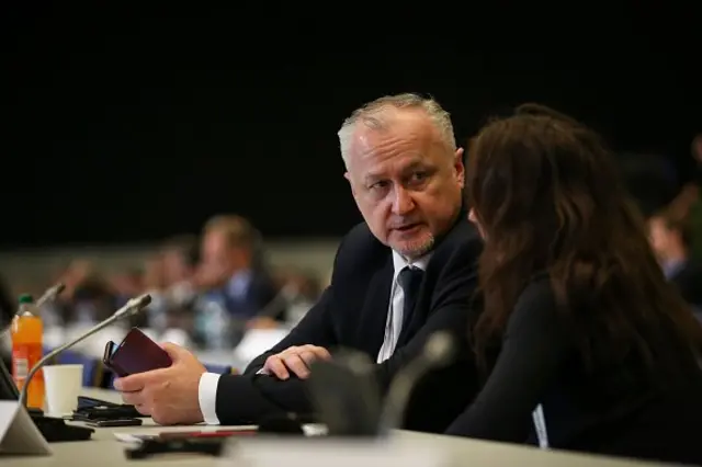Kepala Badan Anti-Doping Rusia (Rusada) Yuri Ganus menghadiri Konferensi Dunia tentang Doping dalam Dunia Olahraga 2019 yang diselenggarakan Wada di Polandia, 6 November 2019