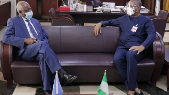 Ambassador Jamal Mohamed Barrow and Geoffrey Onyeama