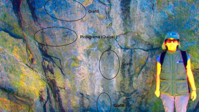 Lugar donde fue hallada la pintura rupestre en Machu Picchu.