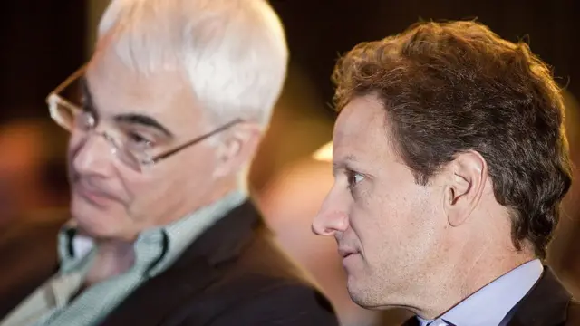 Тимоти Гайтнер и Алистер Дарлинг, который в начале 2010 года все еще был министром финансов Британии