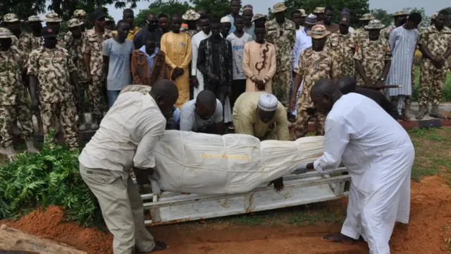 Burial of pesin wey die during insurgency attack on di convoy of Gov Zulum for Borno - 26 September 2020