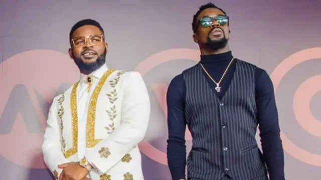 Falz and model dey pose