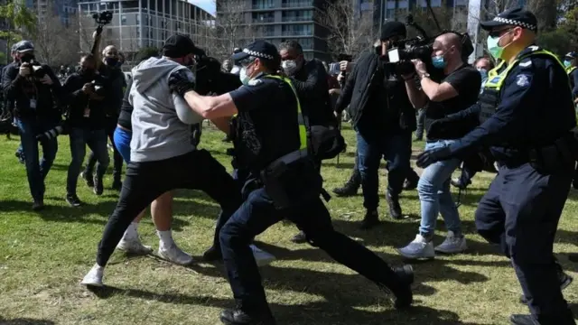 Protesters in Melbourne