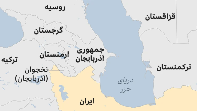 نقشه ارمنستان و آذربایجان