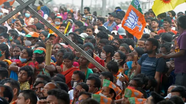 પશ્ચિમ બંગાળમાં ભાજપની રેલીનું એક દૃશ્ય