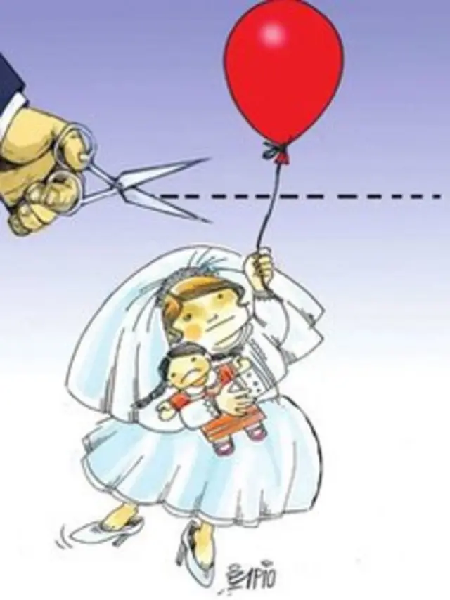 افزایش ازدواج دختران ۱۰ تا ۱۵ سال - کارتون فیروزه مظفری، فرهیختگان
