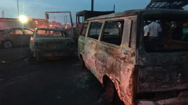 Some of di vehicles wey burn