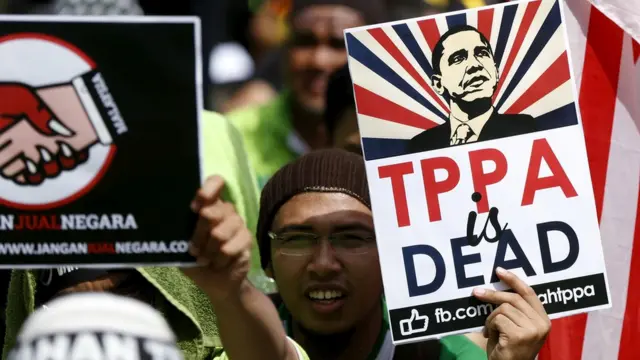 Manifestación contra el TPP en Kuala Lumpur.
