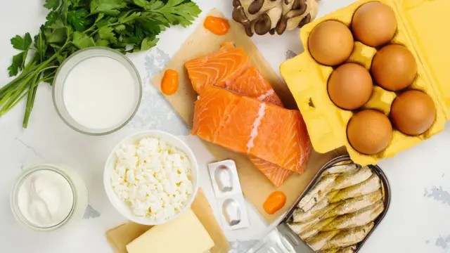 Alimentos que contienen vitamina D.