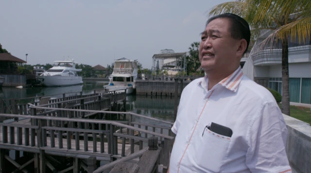 Edi Rahmad Lie outside the office of PT Mohairson Pawan Khatulistiwa (MPK) in Jakarta.