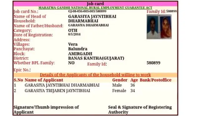 જયંતીભાઈ ધોરાણાના નામે પણ બે જોબકાર્ડ બન્યાં