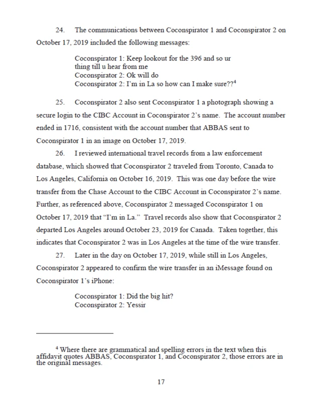 Andrew John Innocenti Affidavit