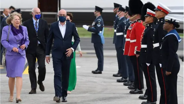 President of the European Council Charles Michel and his wife