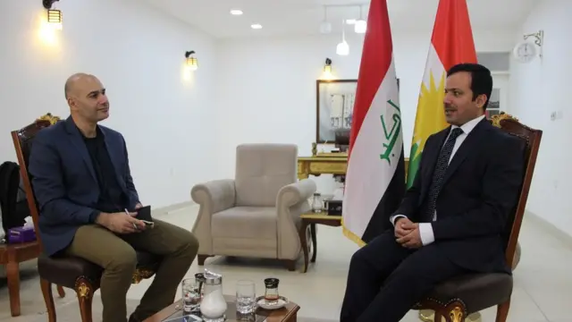 Mahmut Hamsici ve Goran partili Meclis Başkanı Yusuf Muhammed