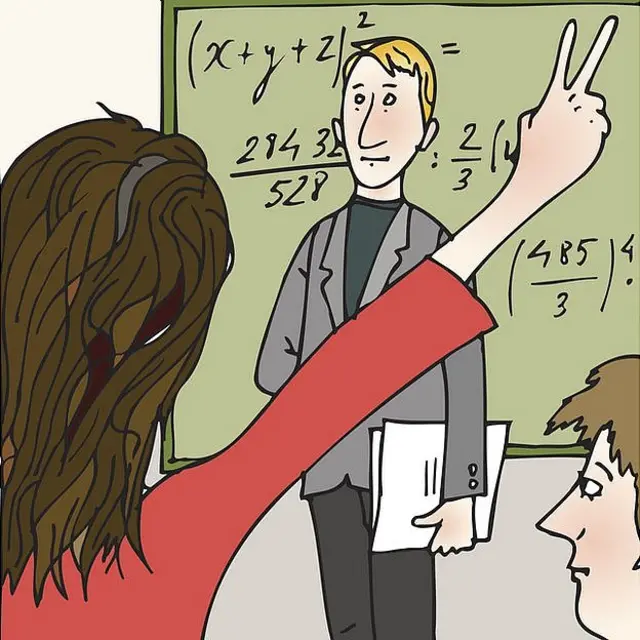 Caricatura de clase de matemáticas