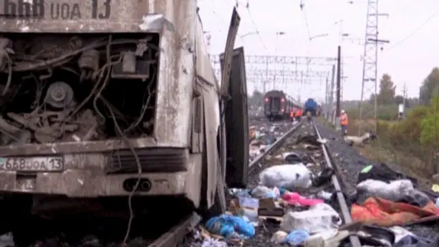 Владимир вилоятида поезд бориб урилган автобус