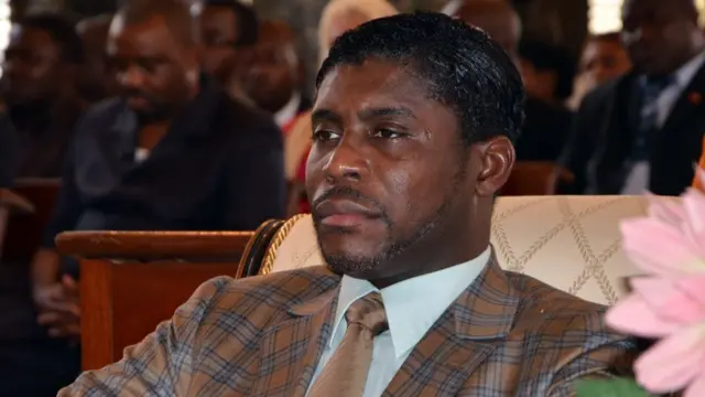 Teodorín Obiang, en la catedral de Malabo, en 2013.