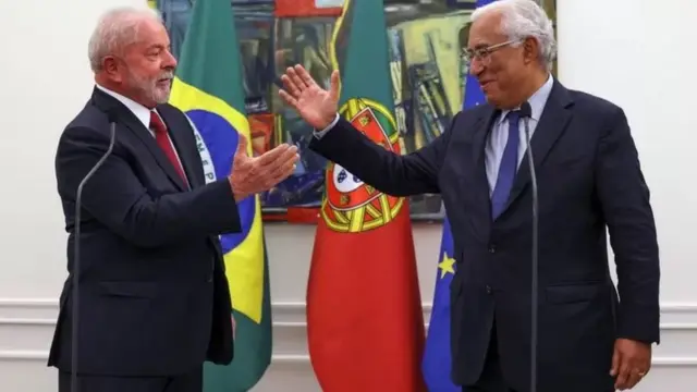 Lula e o primeiro-ministrosportsbet 91Portugal, António Costa, durante encontro no Paláciosportsbet 91São Bento,sportsbet 91Lisboa