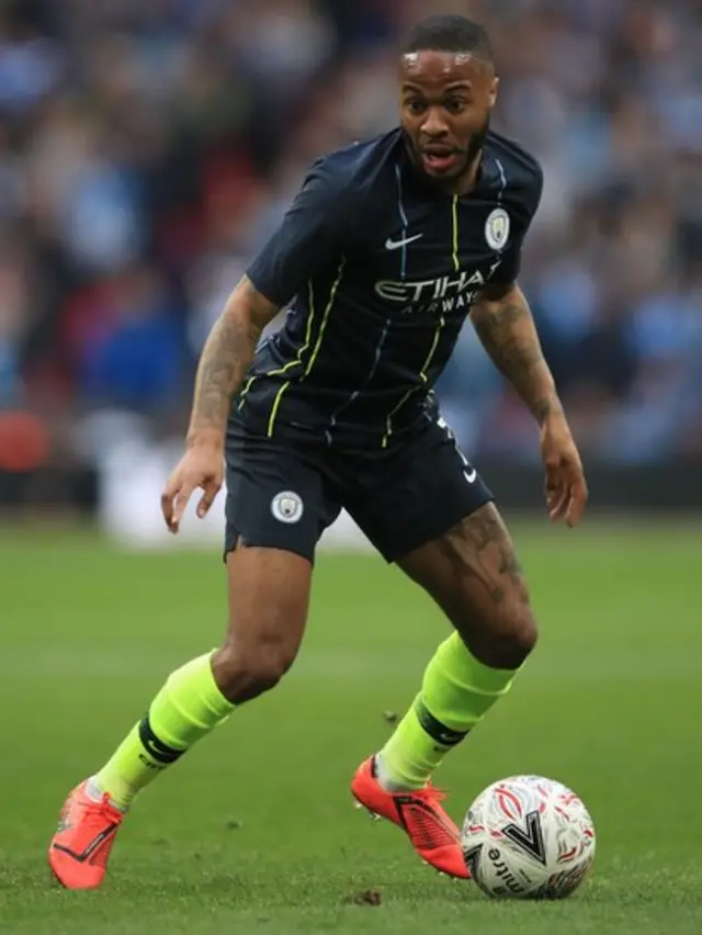 Raheem Sterling, à l'oeuvre contre Brighton en demi-finale de la FA Cup.