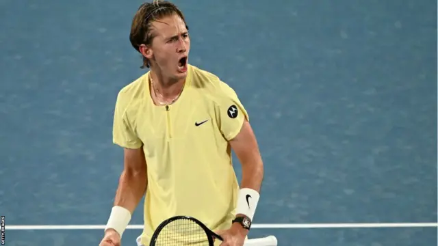 Sebastian Korda celebrates