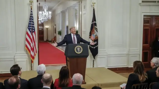 Trump habla en la Casa Blanca