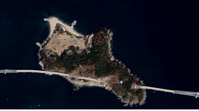 위성사진으로 본 거제도 저도