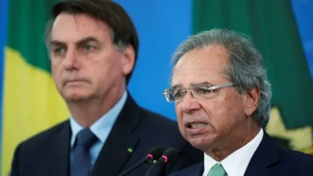 Presidente Jair Bolsonaro e o ministro Paulo Guedes