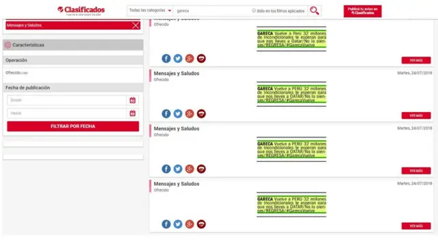 El aviso también se puede encontrar en la versión digital del periódico argentino.