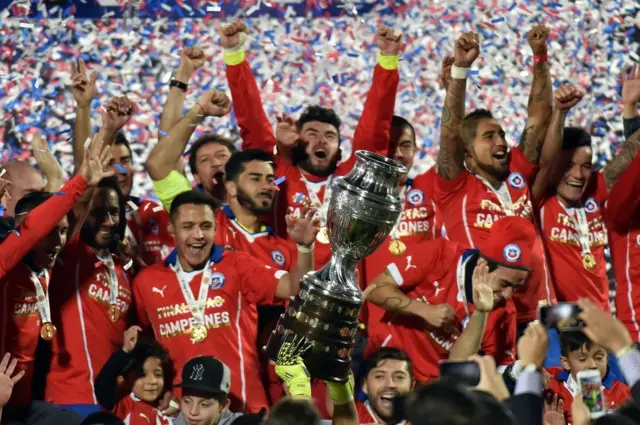 Chile celebra la Copa América de 2015