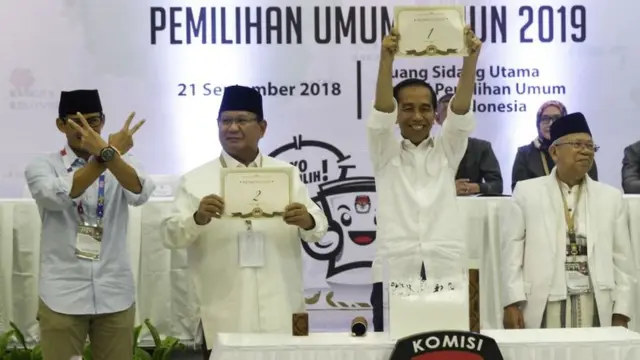 Sandiaga Uno, Prabowo Subianto, Joko Widodo, Ma'ruf Amin