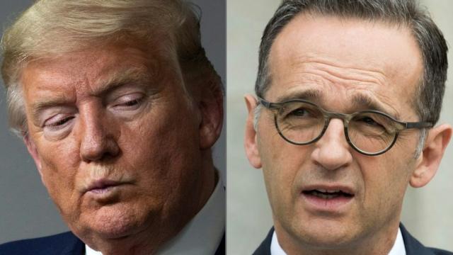 Donald Trump y el canciller alemán Heiko Maas.