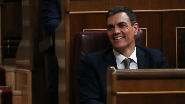 Pedro Sánchez, en el Congreso.