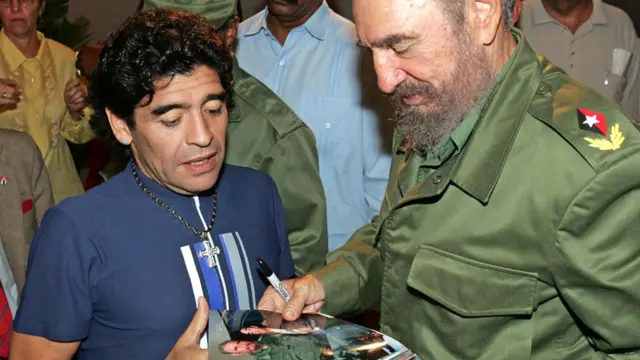 Maradona y Fidel Castro