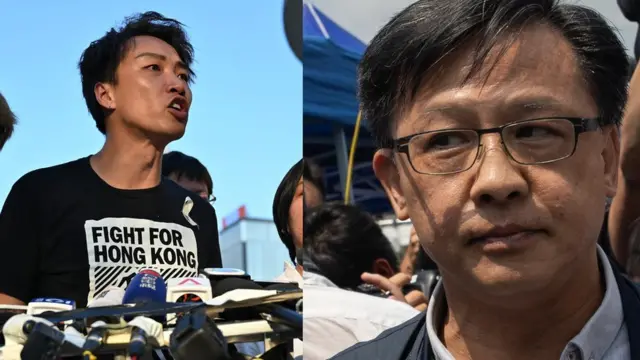 泛民主派候選人岑子杰（圖左）和建制派候選人何君堯（圖右）先後遇襲。