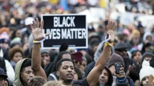 अमरीका में काले नागरिकों का प्रदर्शन