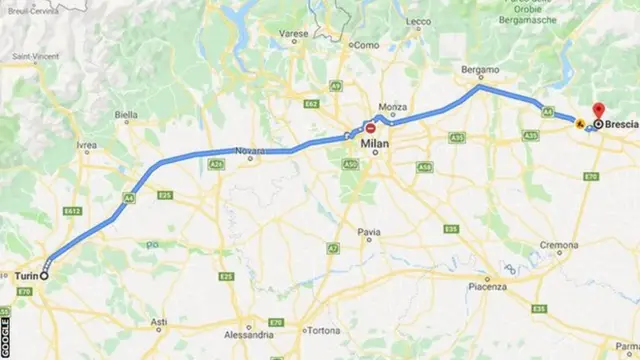 Tasawirar Turin zuwa Brescia