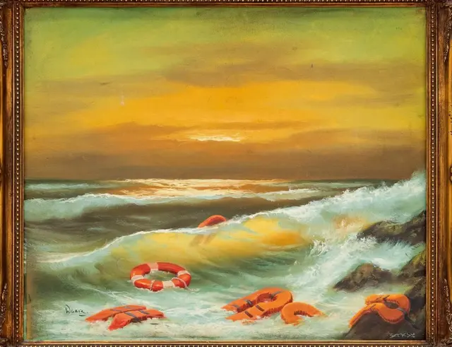 إحدى اللوحات الثلاث لبانكسي