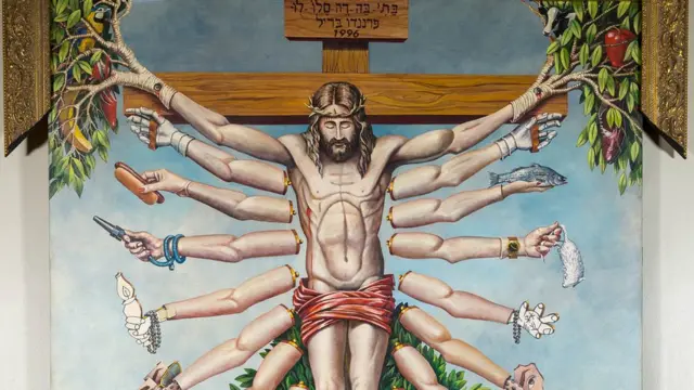 Tela Cruzando Jesus Cristo com Deusa Schiva (1996)