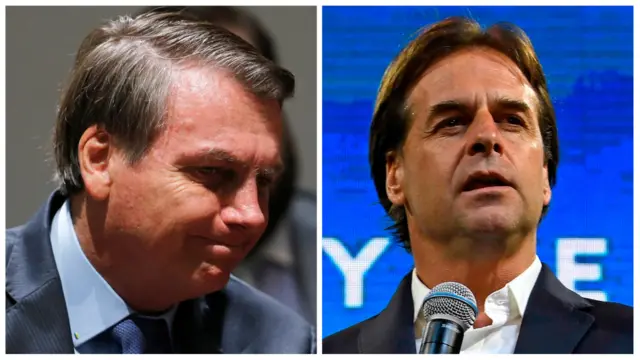 Jair Bolsonaro e Luis Lacalle Pou