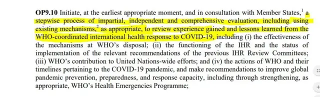 विश्व स्वास्थ्य संगठन का प्रस्ताव