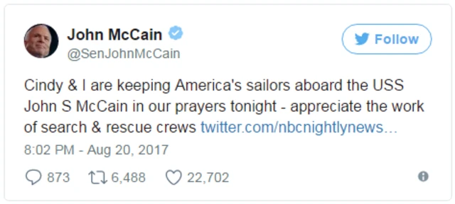 Tuit de John McCain.